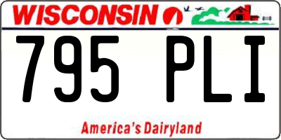 WI license plate 795PLI