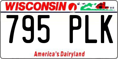 WI license plate 795PLK