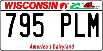 WI license plate 795PLM