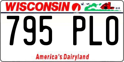 WI license plate 795PLO