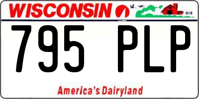 WI license plate 795PLP