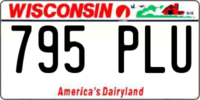 WI license plate 795PLU