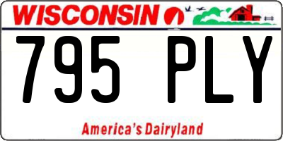 WI license plate 795PLY
