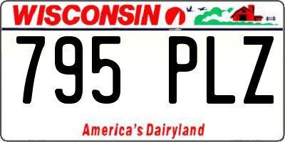 WI license plate 795PLZ