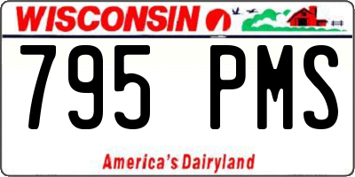 WI license plate 795PMS