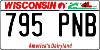WI license plate 795PNB