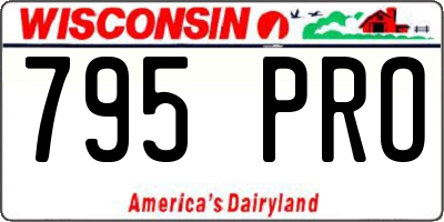 WI license plate 795PRO