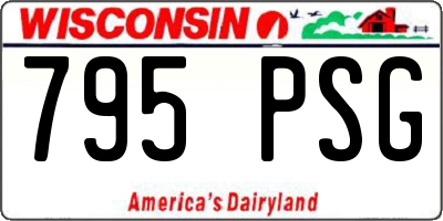 WI license plate 795PSG