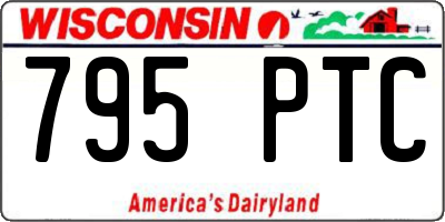 WI license plate 795PTC