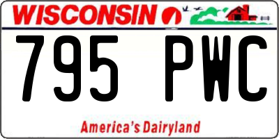 WI license plate 795PWC