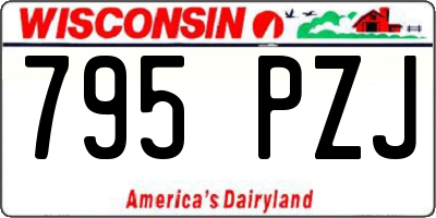 WI license plate 795PZJ