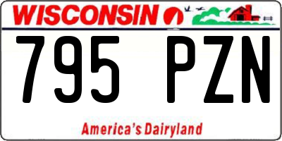 WI license plate 795PZN