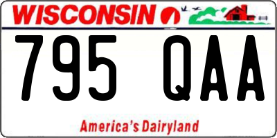 WI license plate 795QAA