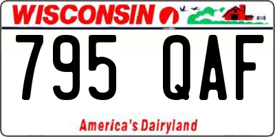 WI license plate 795QAF