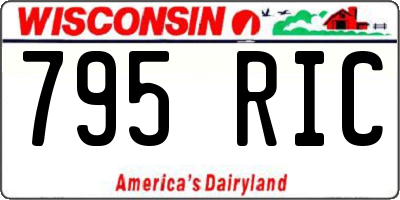 WI license plate 795RIC