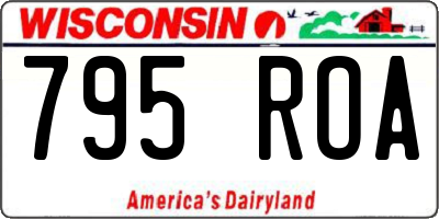 WI license plate 795ROA