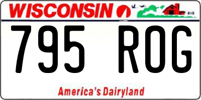 WI license plate 795ROG
