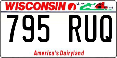 WI license plate 795RUQ