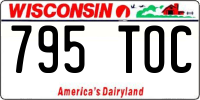 WI license plate 795TOC