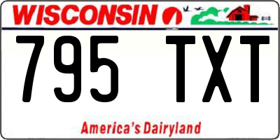 WI license plate 795TXT
