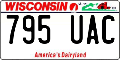 WI license plate 795UAC