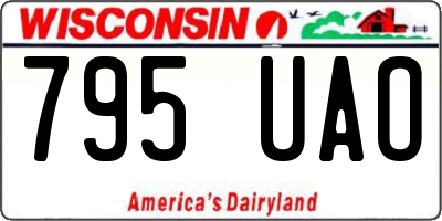 WI license plate 795UAO