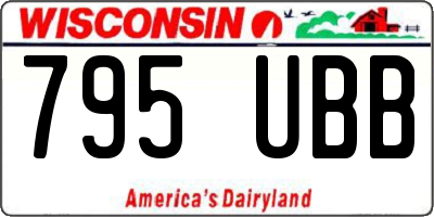 WI license plate 795UBB