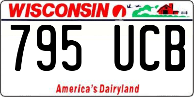 WI license plate 795UCB