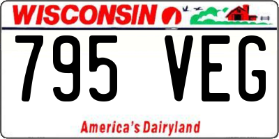 WI license plate 795VEG