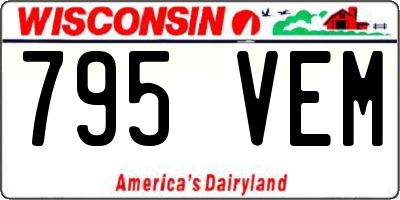 WI license plate 795VEM