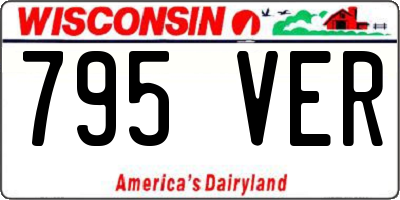 WI license plate 795VER