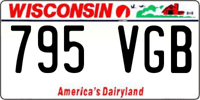 WI license plate 795VGB