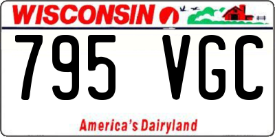 WI license plate 795VGC