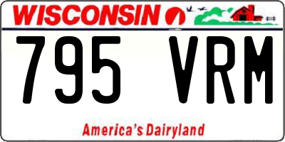 WI license plate 795VRM