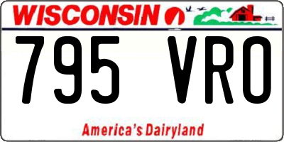 WI license plate 795VRO