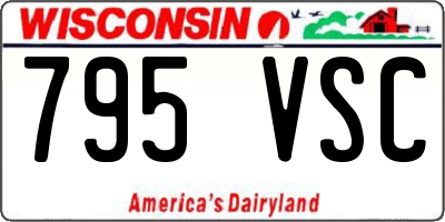 WI license plate 795VSC