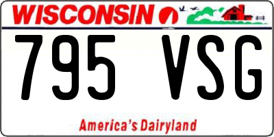 WI license plate 795VSG