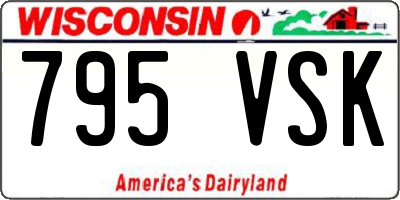 WI license plate 795VSK