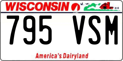 WI license plate 795VSM