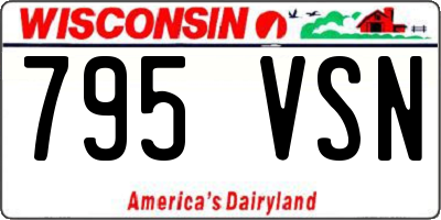 WI license plate 795VSN