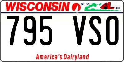 WI license plate 795VSO