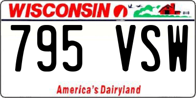 WI license plate 795VSW
