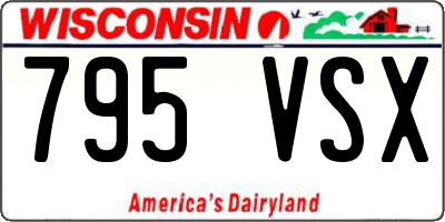 WI license plate 795VSX