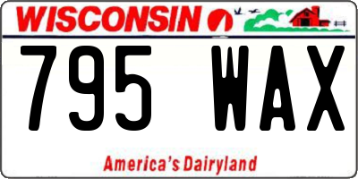 WI license plate 795WAX