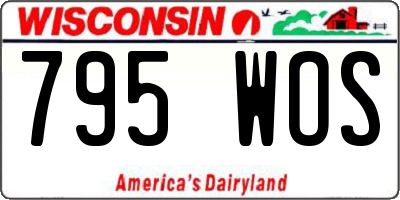 WI license plate 795WOS