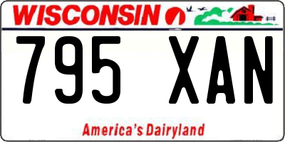 WI license plate 795XAN