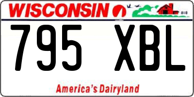 WI license plate 795XBL