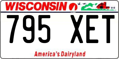 WI license plate 795XET