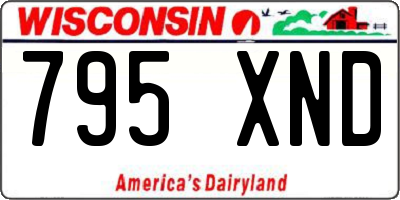 WI license plate 795XND