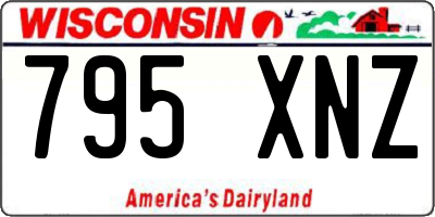 WI license plate 795XNZ